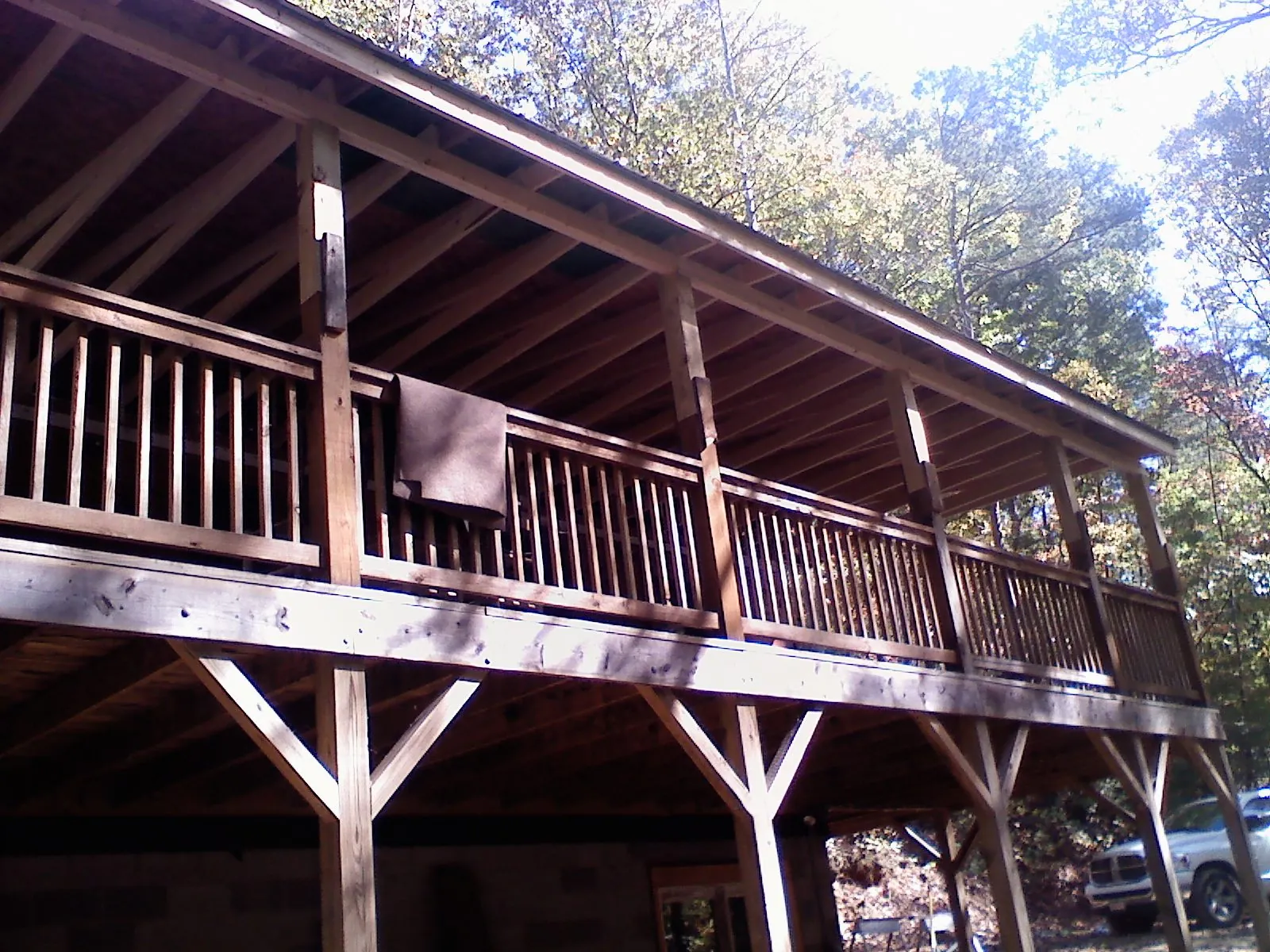 Timber framing under a new elevated porch and deck — Roof Leak Repair in Big Rock by Roofing Brothers